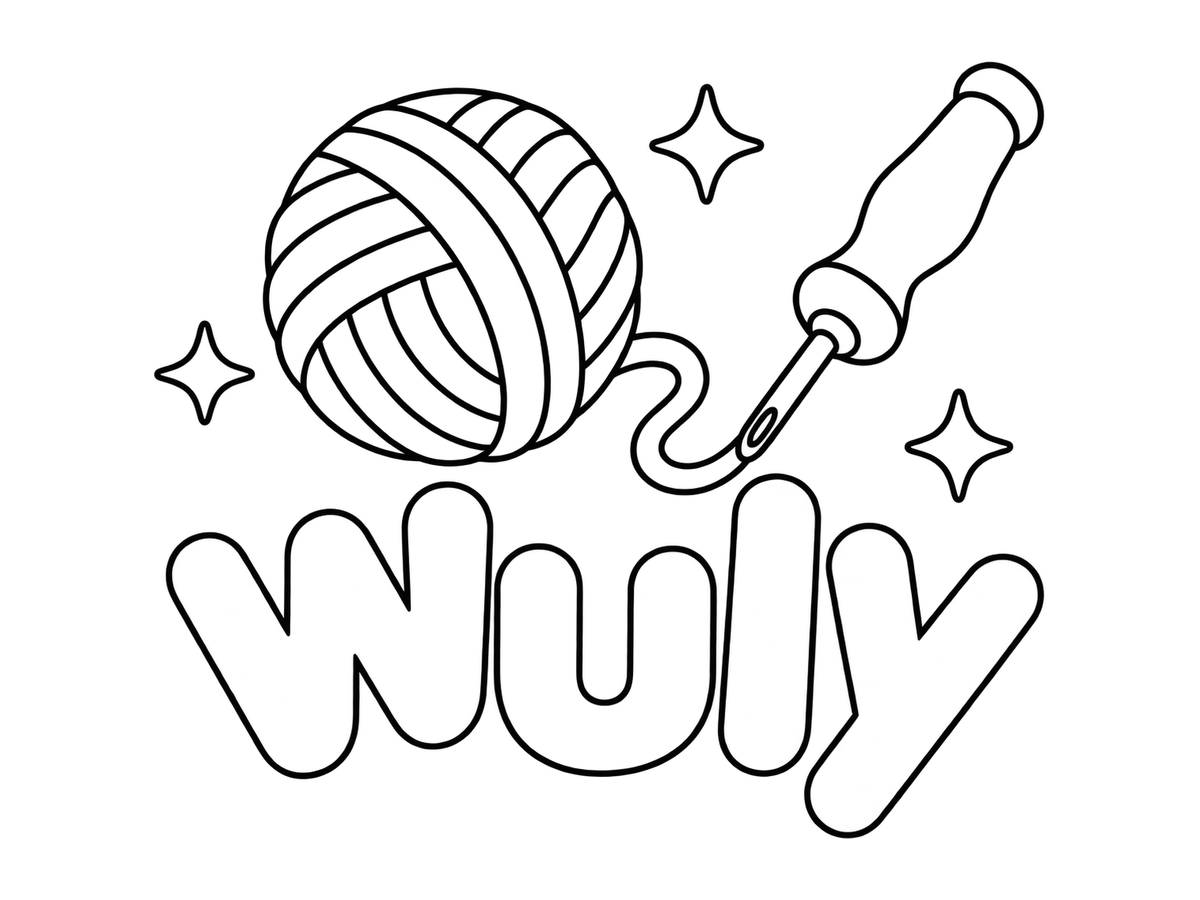 Чистый контурный рисунок WULY с замкнутыми областями